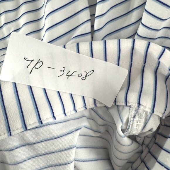 Draddy Sport Polo Shirt Large Short Sleeve Winged Foot Golf Striped TP-3408 - Picture 2 of 10